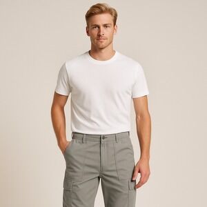 Aeropostale Utility Cargo Pants‎ Men's 30x32 Gray Elastic Waist Casual Workwear